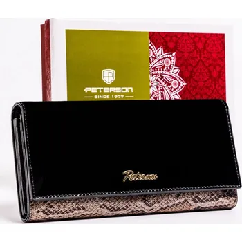 Peněženka Stylová dámská kožená peněženka Peterson Ballqi, černá/had