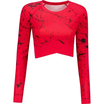 Dámský funkční crop top s dlouhým rukávem premium ALTISPORT VOJ/ALW034TR04 ČERVENÁ XXXL