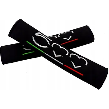 Návlek na bezpečnostní pás POTAHY NA BEZPEČNOSTNÍ PÁSY ALCANTARA 2 KS FIAT 500 + VÝŠIVKA