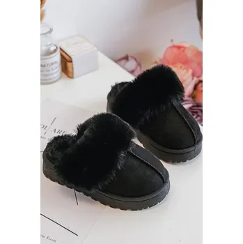 Dívčí tričko Dětské pantofle s kožíškem, Black Birasta 26