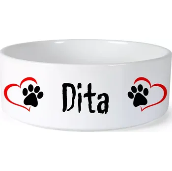 Miska pro psa Miska pro psa se jménem Dita (Keramická miska na krmivo pro psy)