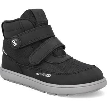 Dívčí zimní obuv Barefoot dětské kotníkové boty Be Lenka - Zippu Black & Grey Velikost: 36