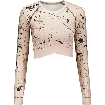 Dámské tričko Dámský funkční crop top s dlouhým rukávem premium ALTISPORT VOJ/ALW034TR04 HNĚDÁ XXL