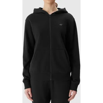 Dámská mikina Dámská tepláková rozepínací mikina s kapucí 4F - černá Velikost: L