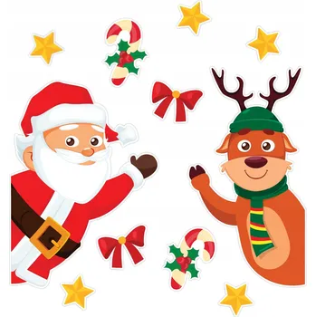 Vánoční dekorace VÁNOČNÍ DEKORACE NA DVEŘE OKNO - MIKULÁŠ SE SOBEM (oboustranná)