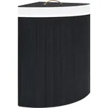 vidaXL Rohový bambusový koš na prádlo černý 60 l