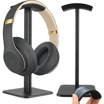 Věšák STOJAN DRŽÁK VĚŠÁK NA SLUCHÁTKA KOVOVÝ ČERNÝ NA STŮL 2X STOJAN