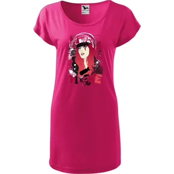 Dámské tričko DOBRÝ TRIKO Dámské tričko/šaty Raining fire Velikost: M, Barva: Purpurová