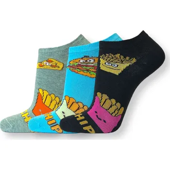 Dámské ponožky 3 PÁRY Barevné veselé kotníkové bavlněné ponožky - jemné a prodyšné Velikosti veselé ponožky: 39-42