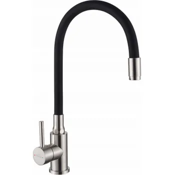 Invena Kuchyňská baterie Silva, nerezová ocel/černá BZ-86-043-L