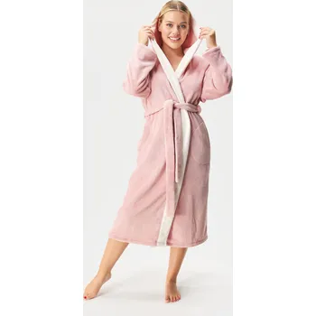 Dámské noční prádlo Hřejivý župan Moreno Night dlouhý s kapucí