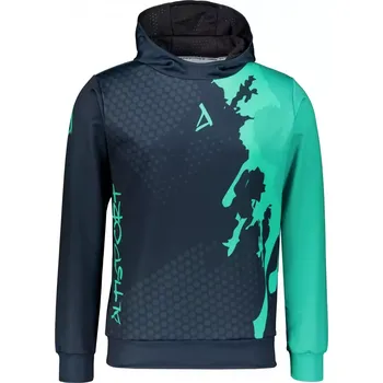 Pánské oblečení Pánská funkční mikina premium ALTISPORT VOJ/ALM112MI01 ČERNÁ-TYRKYSOVÁ XXXL