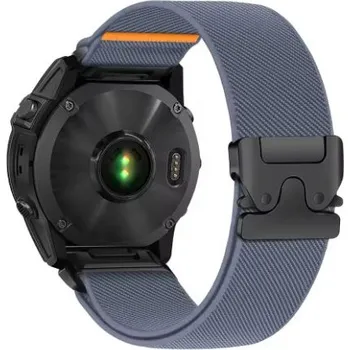 Ostatní příslušenství k chytrým hodinkám eses Nylonový elastický řemínek pro Garmin - Modro šedý, QuickFit 26 mm