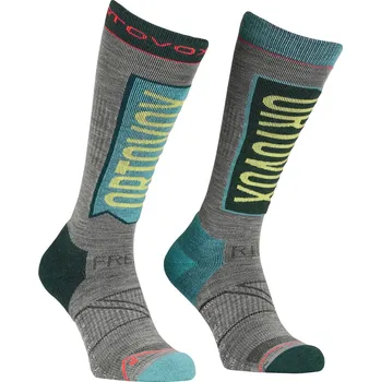 Pánské ponožky Dámské ponožky Ortovox Free Ride Long Socks W Velikost ponožek: 35-38 / Barva: modrá