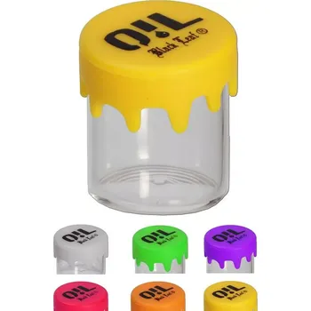 Dóza na potraviny Oil Black Leaf Skleněný kontejner se silikonovým víčkem, 7 ml