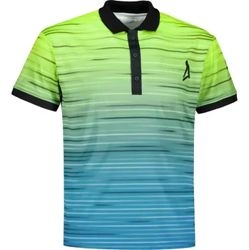 Pánské funkční triko s límečkem premium ALTISPORT VOJ/ALM031TR05 NEON YELLOW/PETROLEJOVÁ 5XL