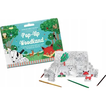 Figurka Omalovánka POP-UP WOODLAND divadlo s 3D figurkami zvířátek