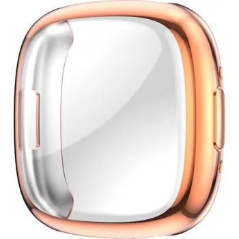 Příslušenství k chytrým hodinkám Silikonový kryt pro Fitbit Versa 4 - Růžově zlatý