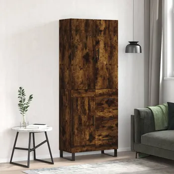 Organizace kuchyně zahrada-XL Skříň highboard kouřový dub 69,5 x 34 x 180 cm kompozitní dřevo 3196040