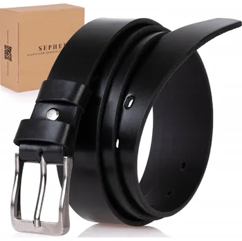 Opasek Pánský černý kožený Pásek Ke Kalhotám kalhotám, úzký 3cm, klasický SEPHER