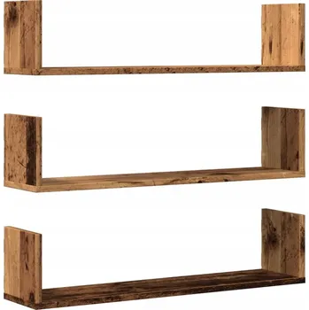 police Nástěnné police z dřevotřísky 80x18x18 cm, barva: staré dřevo