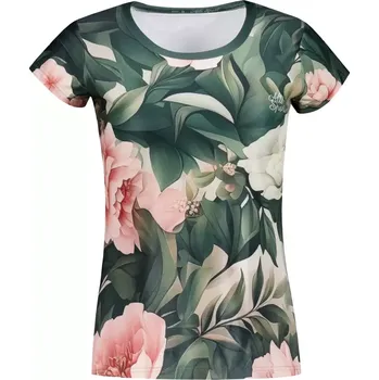 Dámské volnočasové triko premium ALTISPORT VOJ/ALW097TR06 RŮŽOVÉ KVĚTY XL