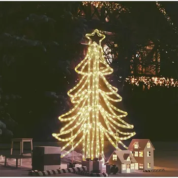 Vánoční dekorace vidaXL Skládací vánoční stromek s teplými bílými LED 87 x 87 x 93 cm [343297]