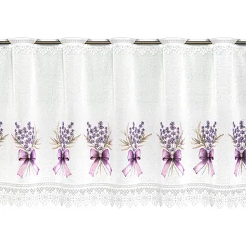 Záclona Vitrážová Záclona Hotová 100x50 Závist do kuchyně Záclona Krátká levandule