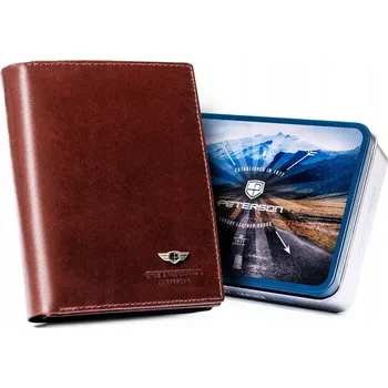 Peněženka Velká pánská kožená peněženka RFID hnědá elegantní PETERSON