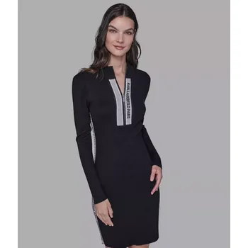 Dámské šaty KARL LAGERFELD svetrové dámské šaty LOGO 3/4 M