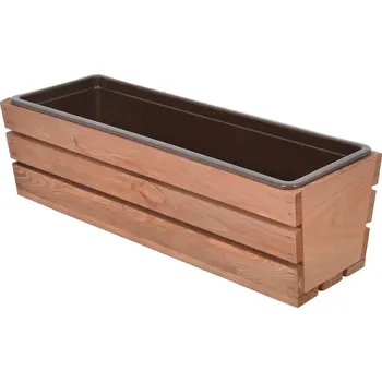 Truhlík Rojaplast Truhlík MODERN 51 cm - s plastovým květináčem, hnědá