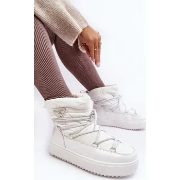 Dívčí sněhule Dámské sněhule na platformě se šněrováním, bílý Fleure 37