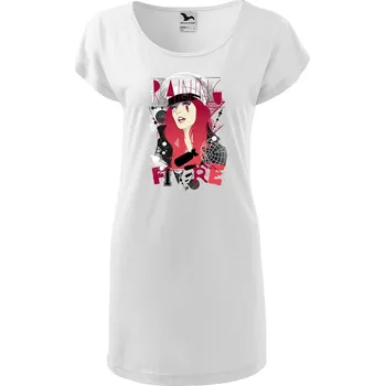 Dámské tričko DOBRÝ TRIKO Dámské tričko/šaty Raining fire Velikost: L, Barva: Bílá