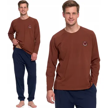 Pánské pyžamo PÁNSKÉ BAVLNĚNÉ PYŽAMO S DLOUHÝM RUKÁVEM DVOUDÍLNÉ S NÁŠIVKOU MORAJ M