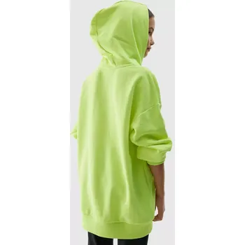 Chlapecká mikina Dívčí tepláková mikina bez zapínání a s kapucí 4F - žlutá Velikost: 158