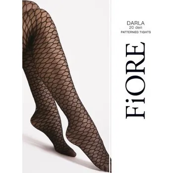 Dámské punčochy Vzorované silonky Fiore Darla - 20 DEN Černá 2-S