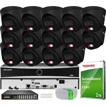 Bezpečnostní kamera SADA 14 KAMER PRO MONITORING 6MPx 3K+ HILOOK BY HIKVISION ČERNÁ PoE 2TB