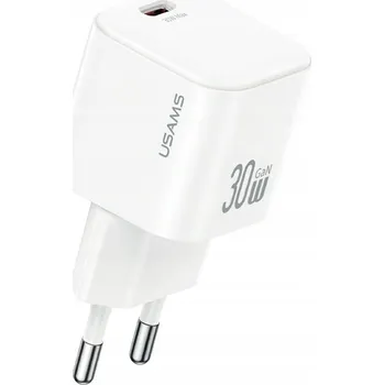Síťová nabíječka USAMS JO Series 30W USB-C + kabel USB-C/USB-C 1m bílá