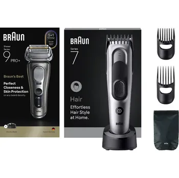 Zastřihovač vousů Braun Series 9 PRO+ 9615s + Braun Series 7 HC7590