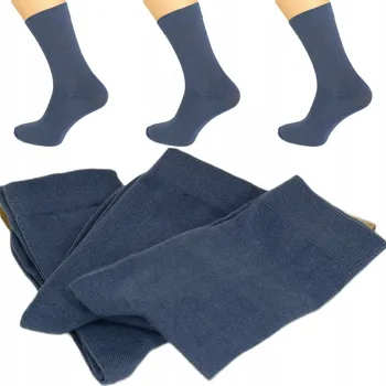 Pánské ponožky 3X PÁNSKÉ BAVLNĚNÉ PONOŽKY PONOŽKY OBLEKŮM, SVĚTLE TMAVĚ NÁMOŘNICKÁ MODRÁ , 44-46