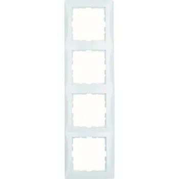 vypínač Hager Berker B.Čtverec Rámeček čtyřnásobný sněhově bílý 5310148989