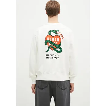 Pánská mikina Bavlněná mikina Human Made TSURIAMI SWEATSHIRT pánská, bílá barva, s potiskem, HM29CS011, L, 00X