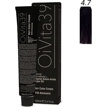 Barva na vlasy OiVita39 Hair Color Cream with Ammonia 4.7 - Profesionální krémová barva na vlasy s amoniakem 100 ml