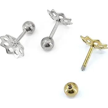 Materiál na výrobu šperku Dříky se šroubovací kuličkou a kaplíkem 8mm - 1ks - Nerez SL