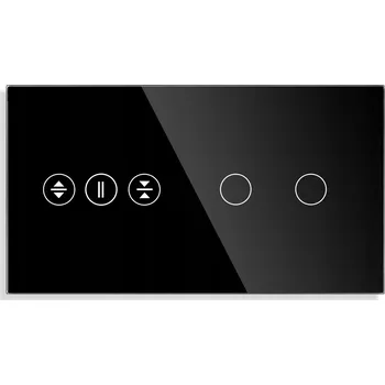 vypínač SKLENĚNÝ PANEL PRO DOTYKOVÉ MODULY ROLETY + SPÍNAČ SVĚTLA 2-PÓLOVÝ ČERNÝ