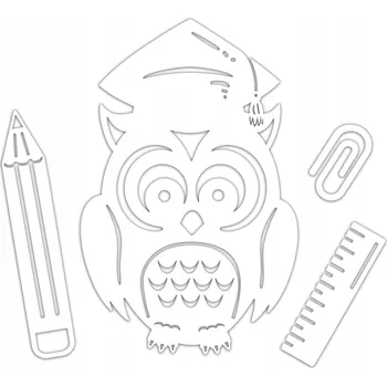 Party dekorace ŠKOLNÍ DEKORACE - VYŘEZÁVANÁ SOVA - XXL OZDOBA