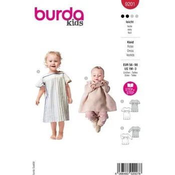 Střih Burda 9201 na šaty pro miminko -