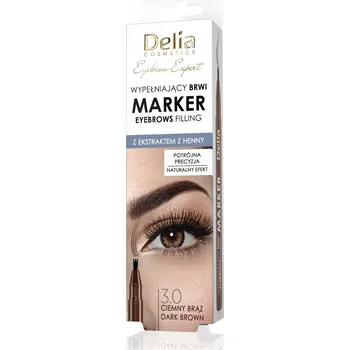 Tužka na obočí DELIA Vyplňující fix na obočí s extraktem z henny, 3.0 TMAVĚ HNĚDÁ