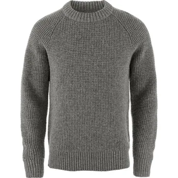Pánské oblečení Pánský pletený svetr FJÄLLRÄVEN Övik Waffle Knit M Grey - S