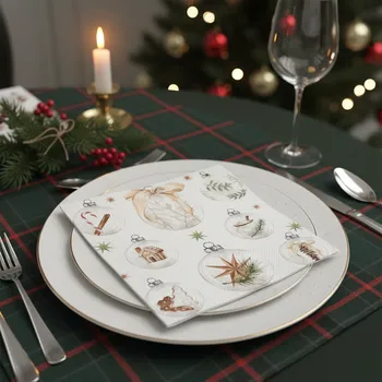 Papírový ubrousek Vánoční dekorativní papírový ubrousek OZDOBY 33x33 cm balení 20 ks Balení: 20 ubrousků